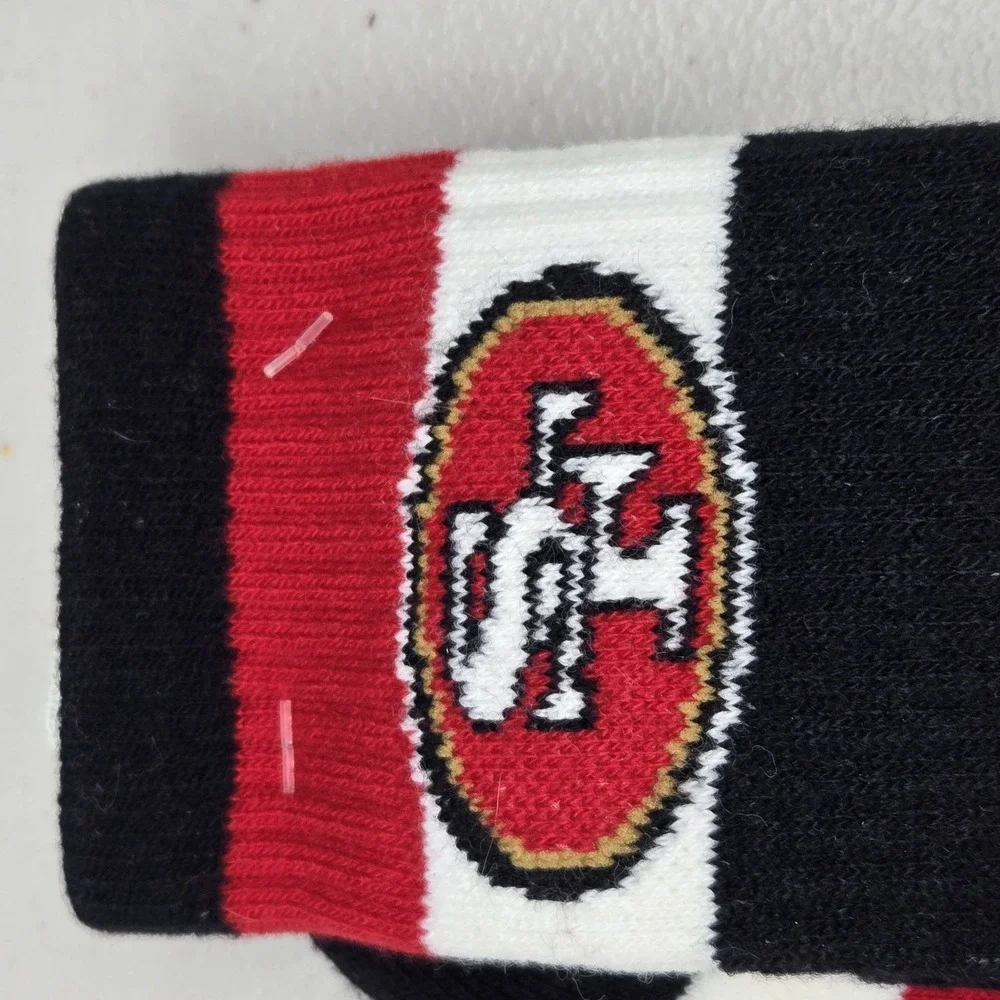 San Francisco 49ers Men Socks Medium‎ Red NFL Team Striped Mid Calf NWT